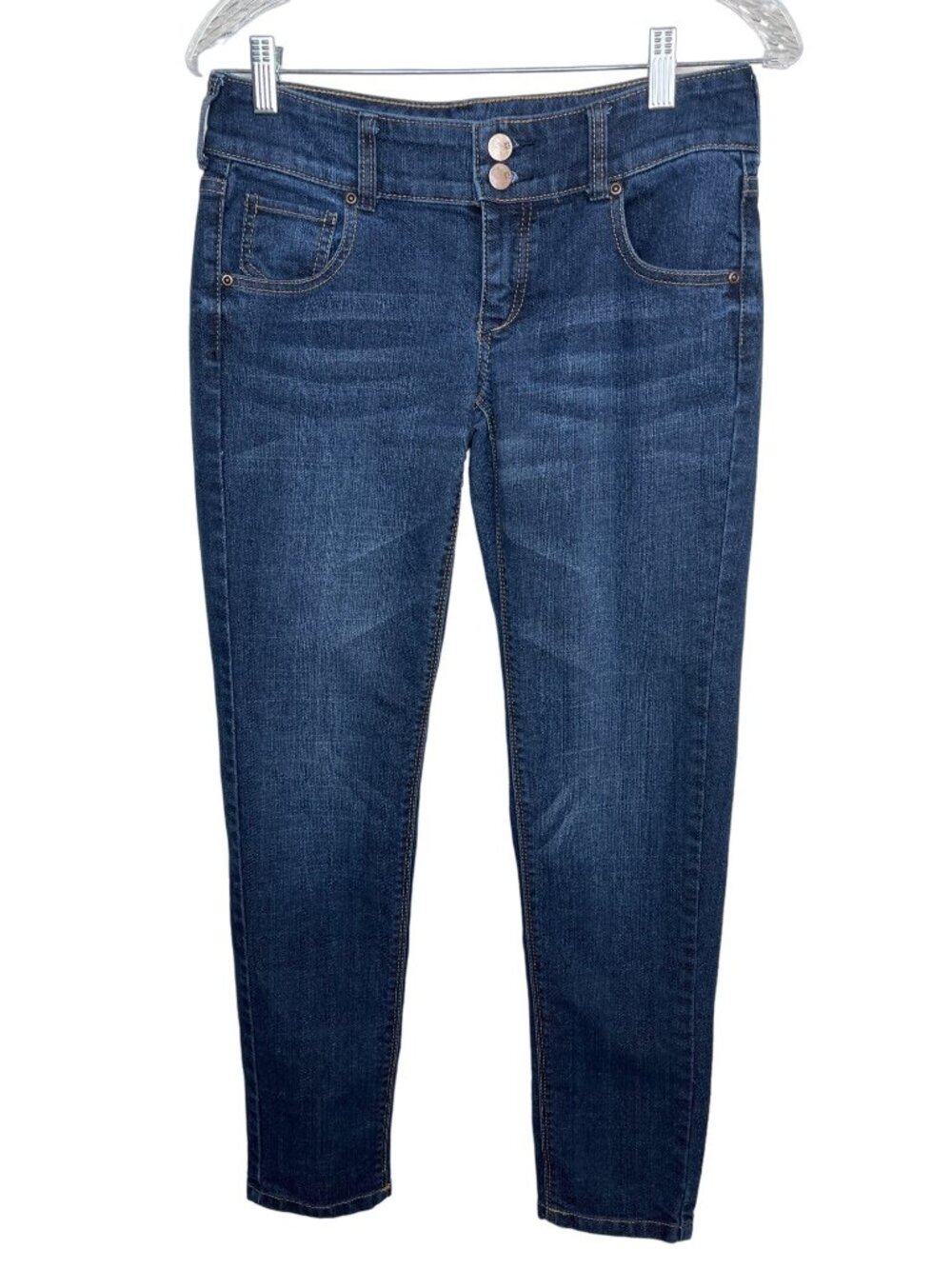 NY & Co Slim Slouch Jeans Women's Size 0 Blue Stretch Denim Mid Rise